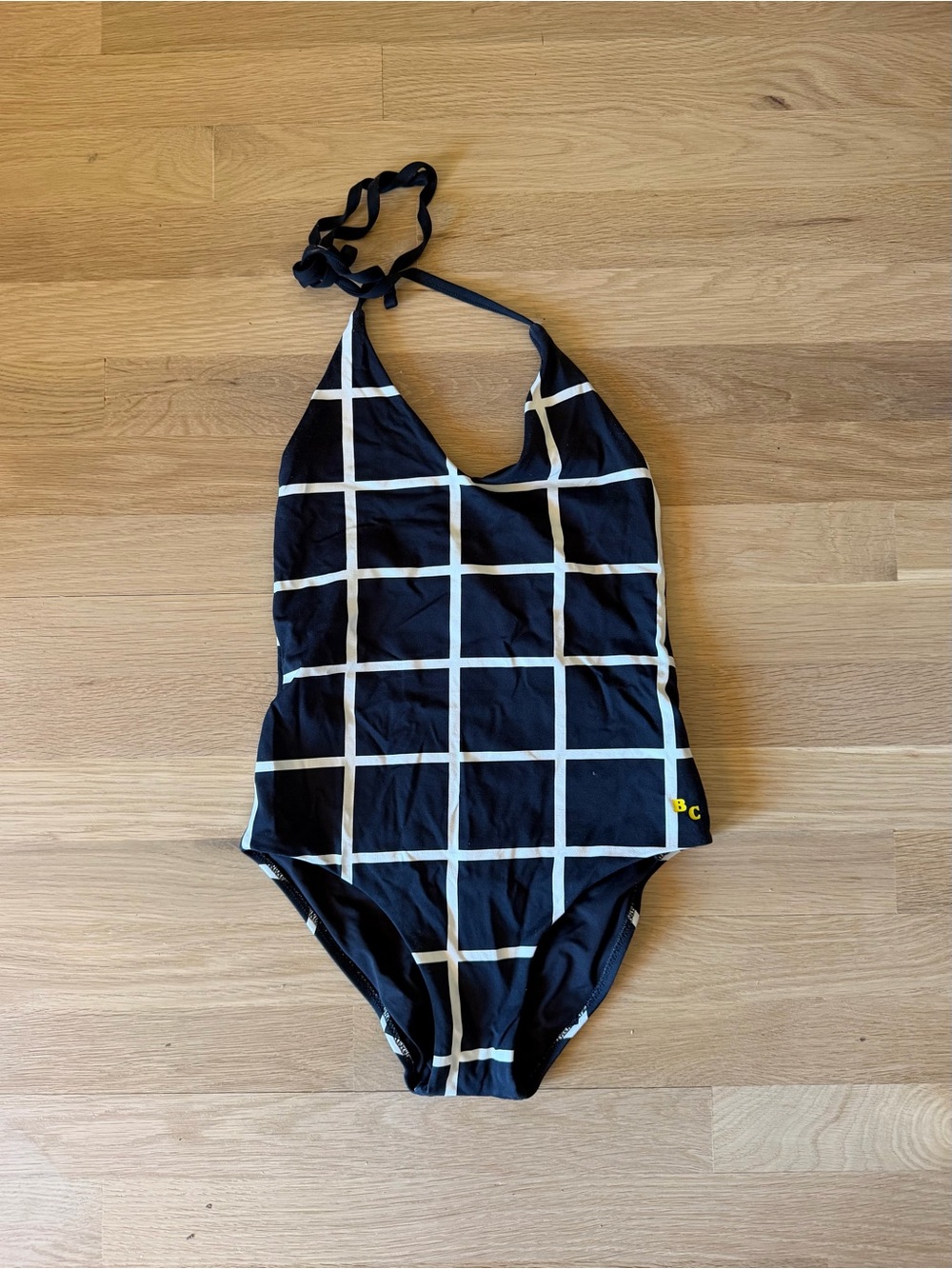 Women’s XS Black Grid One-Piece Swimsuit
